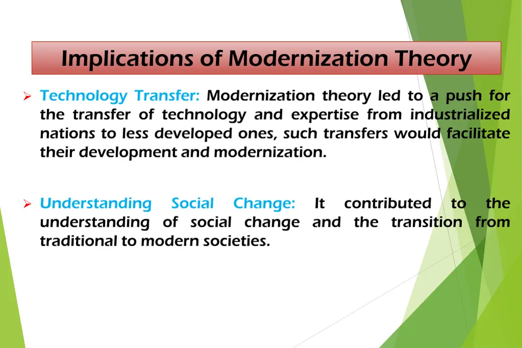 implications of modernization theory 1