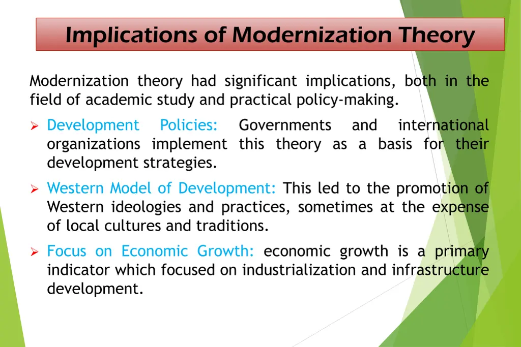 implications of modernization theory