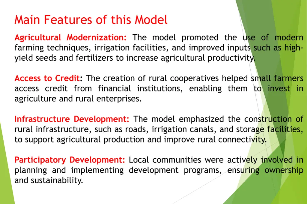 main features of this model 1