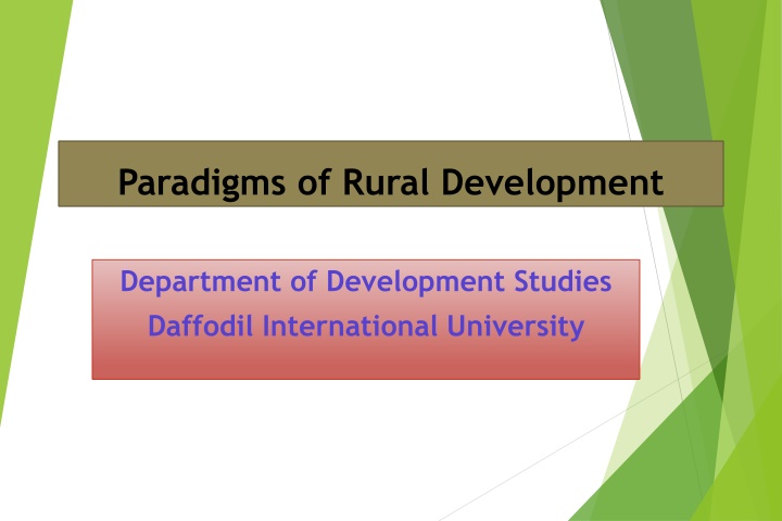 paradigms of rural development