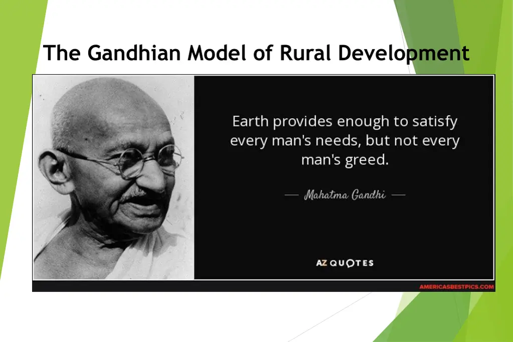 the gandhian model of rural development