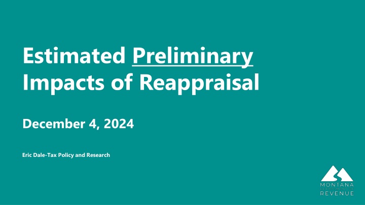 estimated preliminary impacts of reappraisal