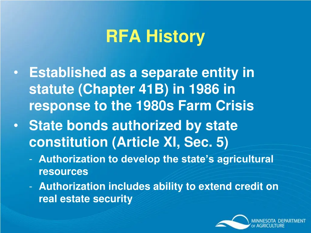 rfa history