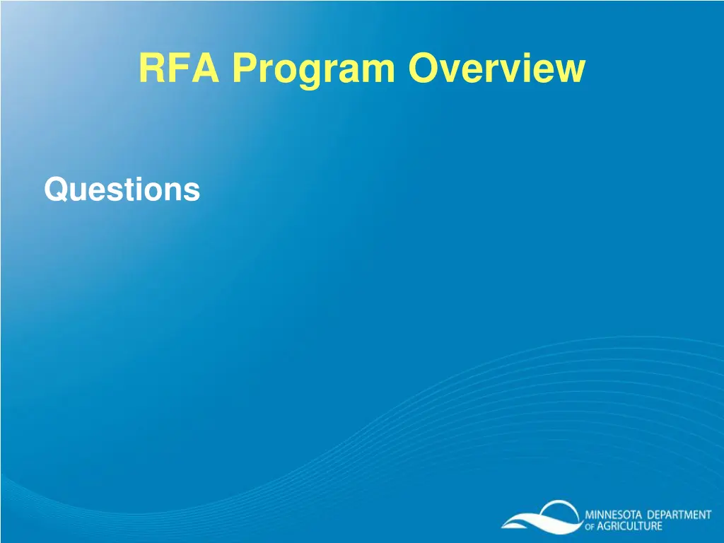 rfa program overview