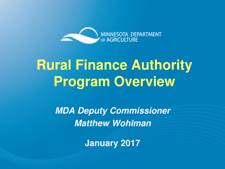 rural finance authority program overview