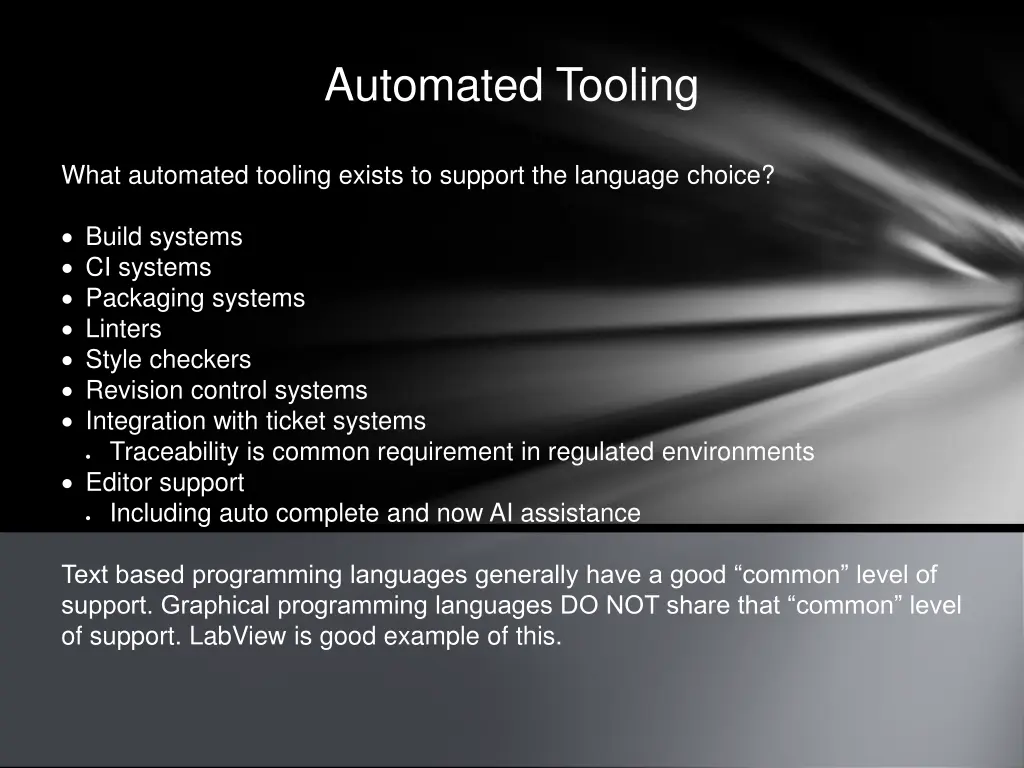 automated tooling