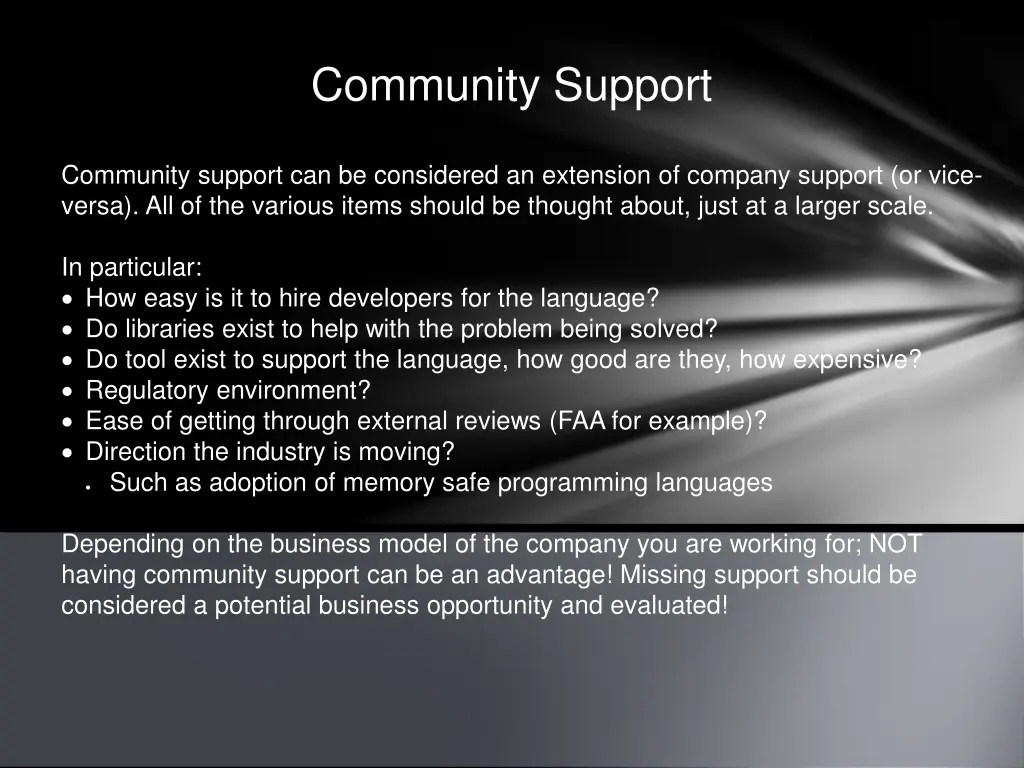 community support
