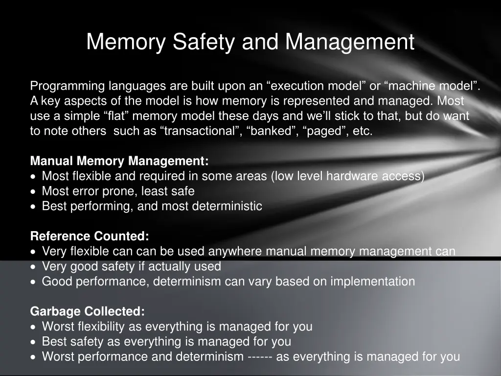 memory safety and management