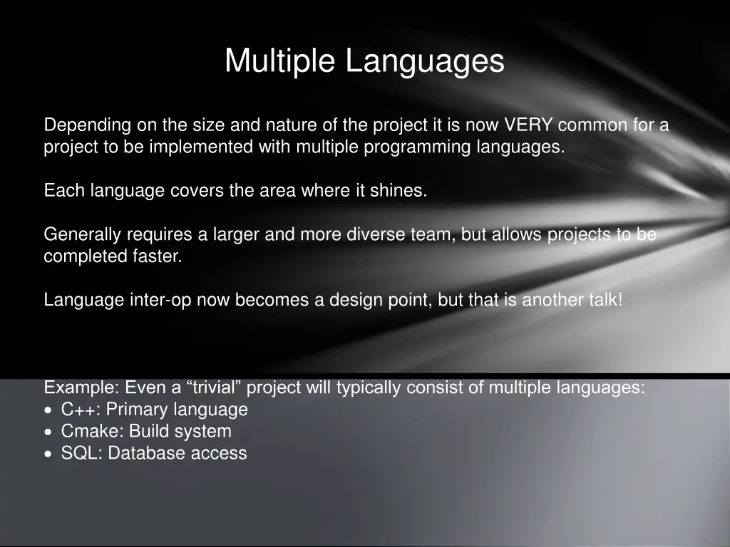 multiple languages