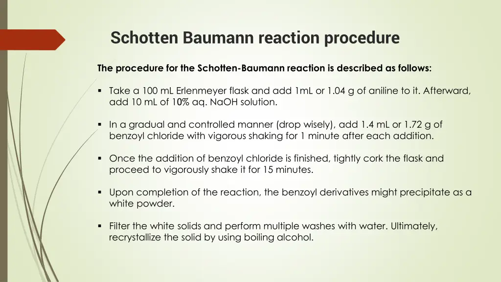 schotten baumann reaction procedure