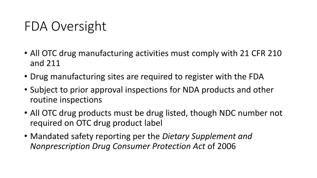 fda oversight