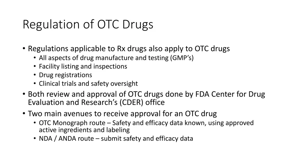 regulation of otc drugs