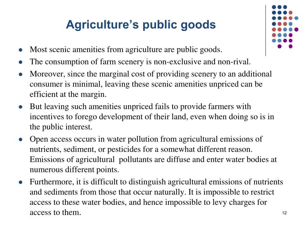 agriculture s public goods
