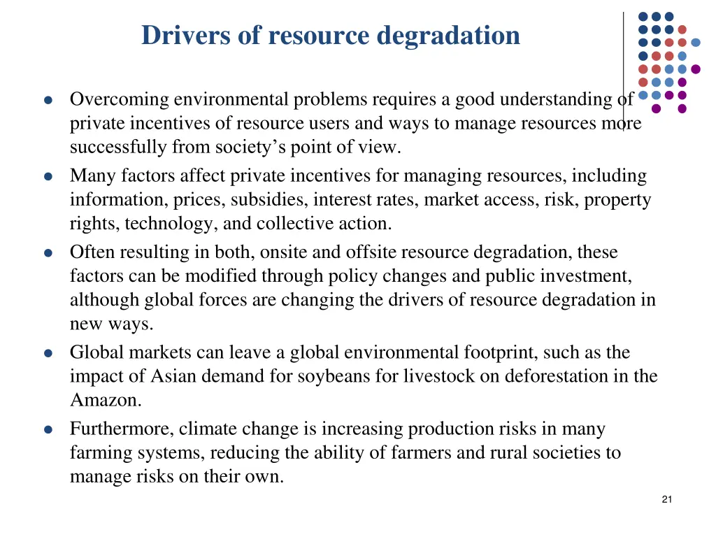 drivers of resource degradation