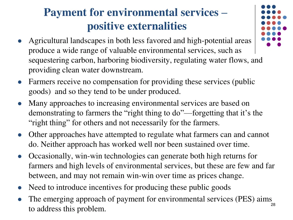 payment for environmental services positive