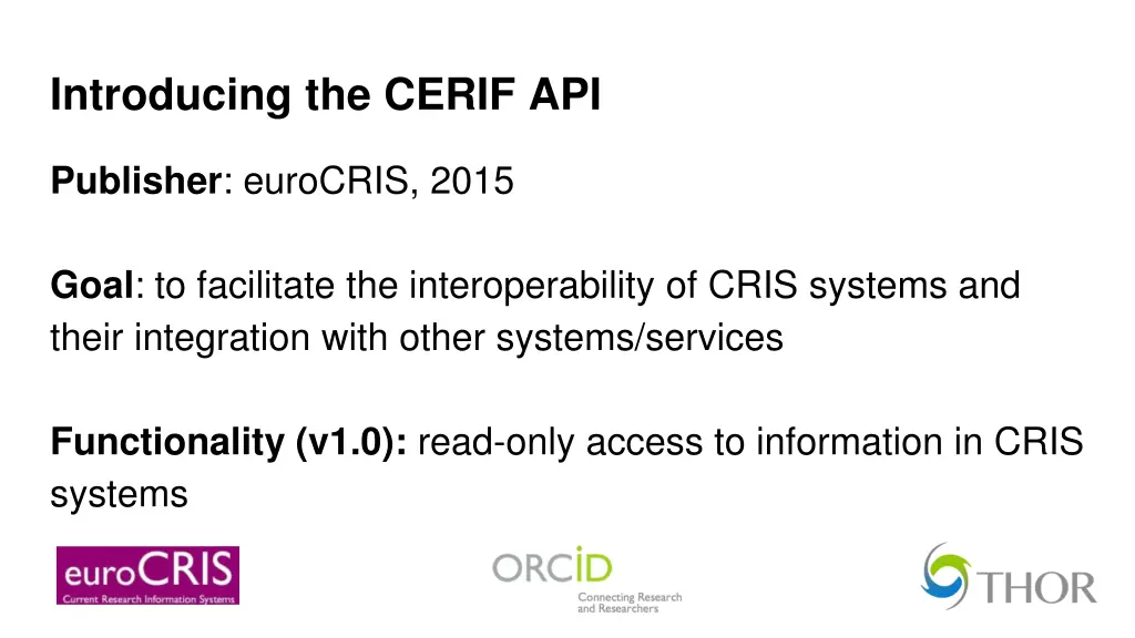 introducing the cerif api