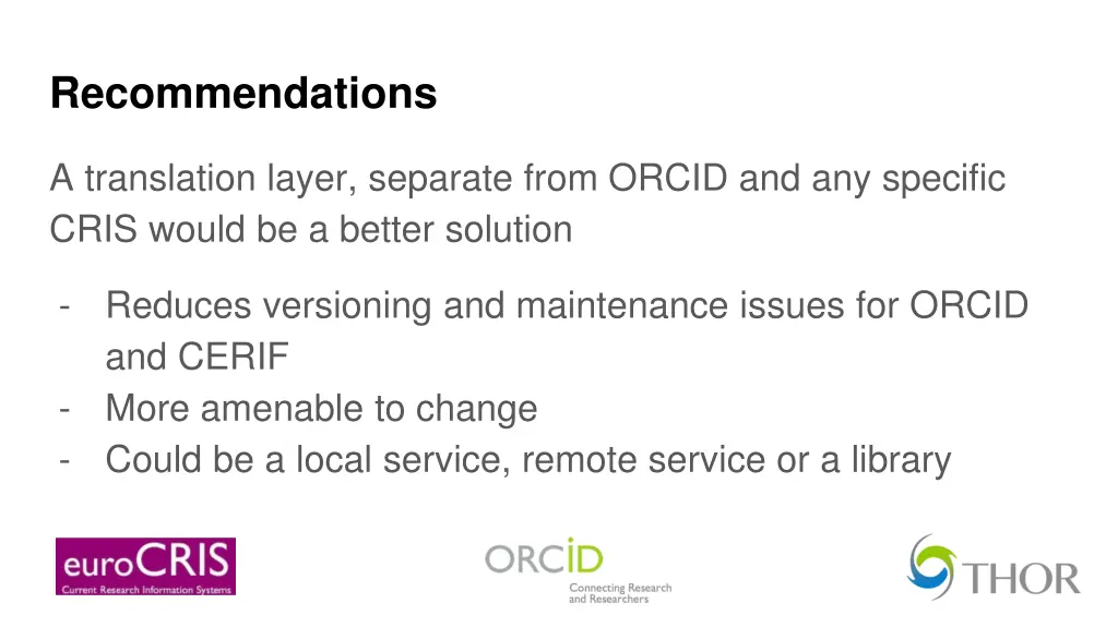 recommendations