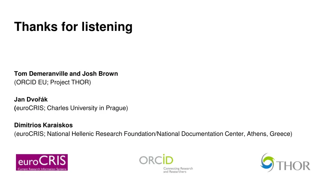 thanks for listening
