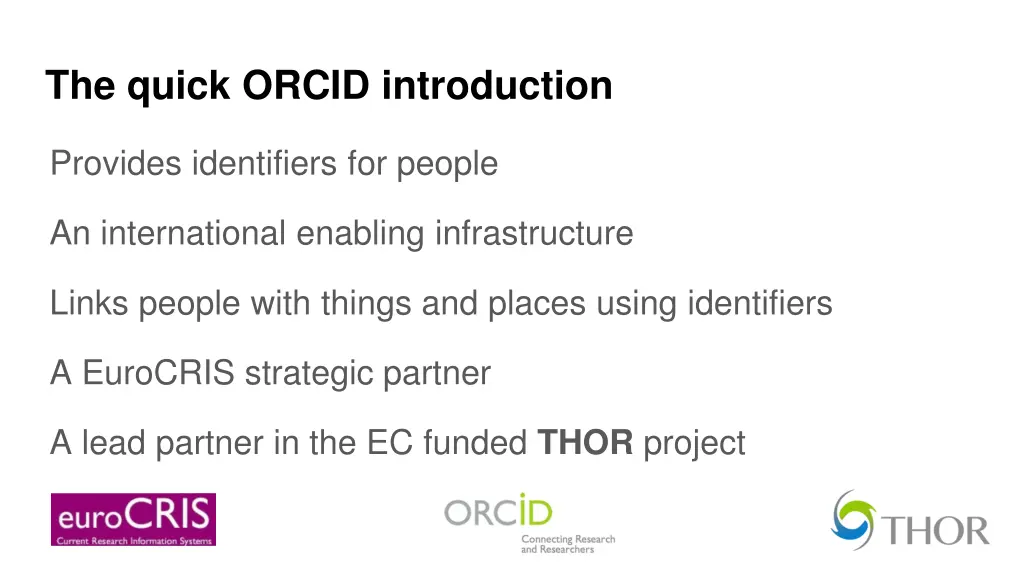 the quick orcid introduction