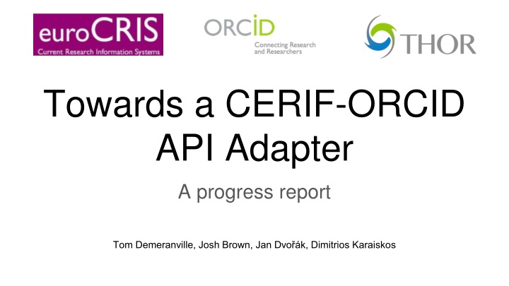 towards a cerif orcid api adapter