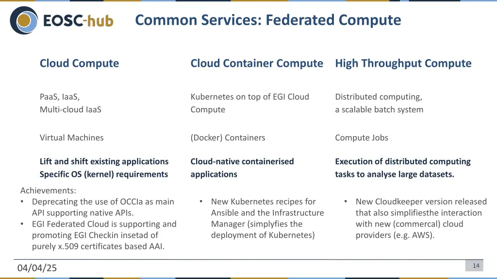 common services federated compute
