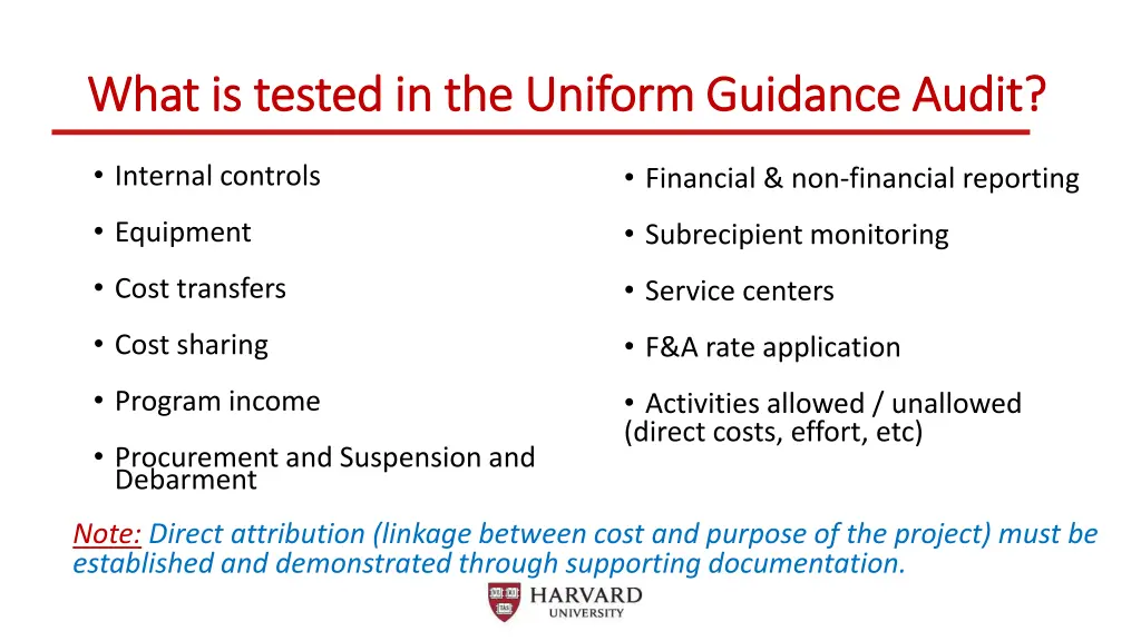 what is tested in the uniform guidance audit what