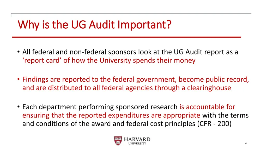 why is the ug audit important why is the ug audit