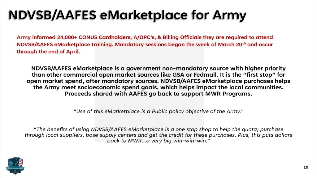 ndvsb aafes emarketplace for army