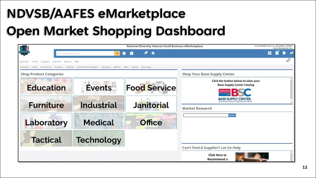 ndvsb aafes emarketplace open market shopping