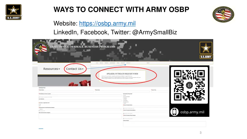 ways to connect with army osbp