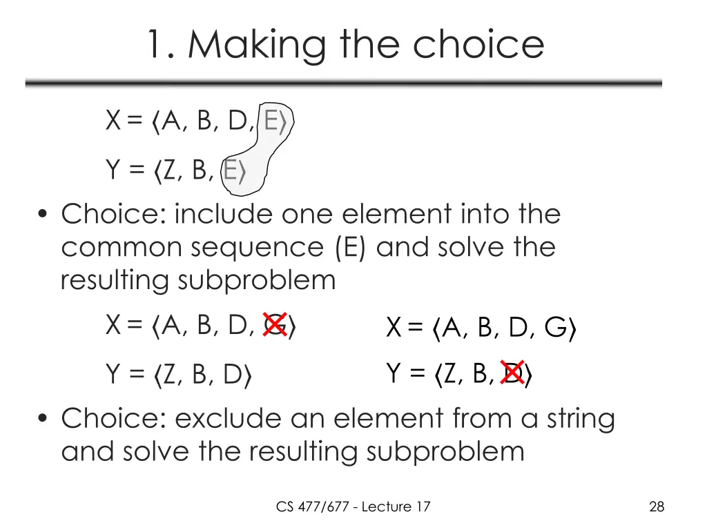 1 making the choice