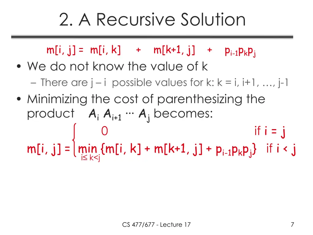 2 a recursive solution 2