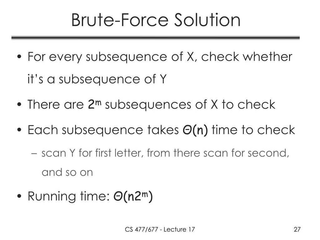 brute force solution