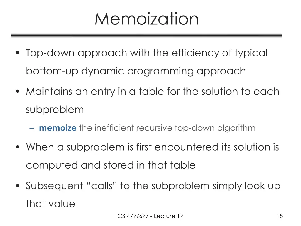 memoization
