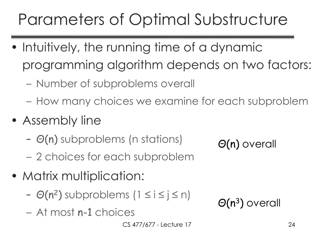 parameters of optimal substructure 1