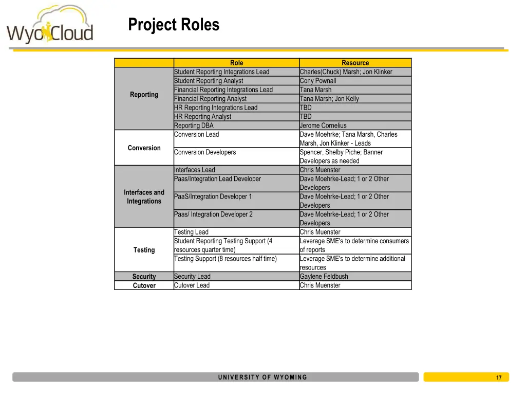 project roles 1