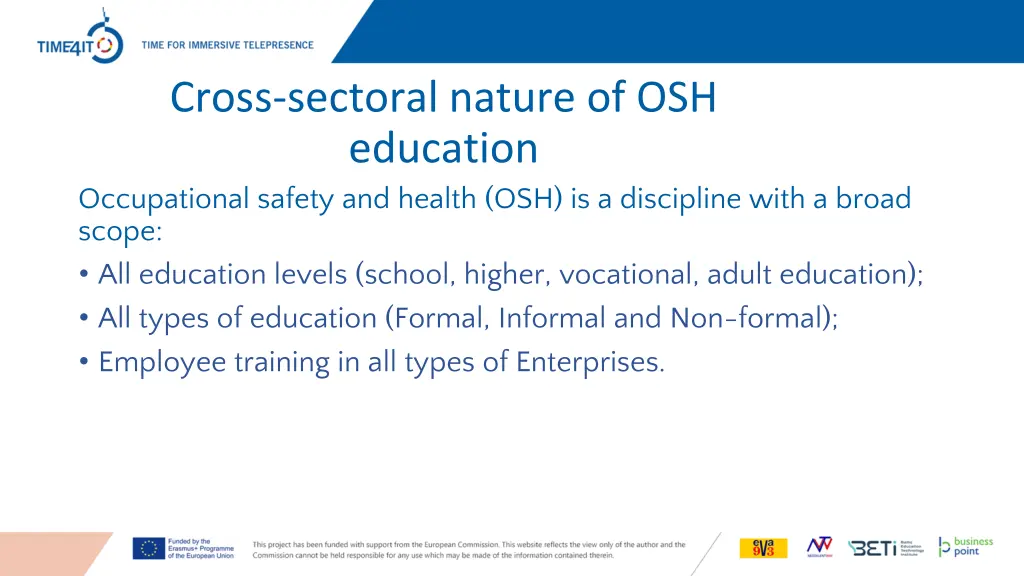 cross sectoral nature of osh education