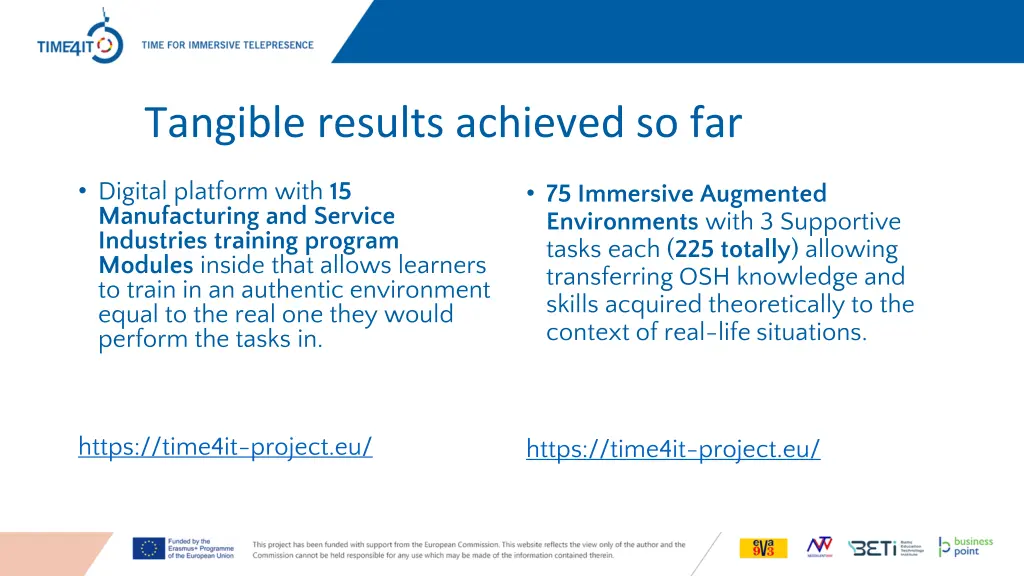 tangible results achieved so far