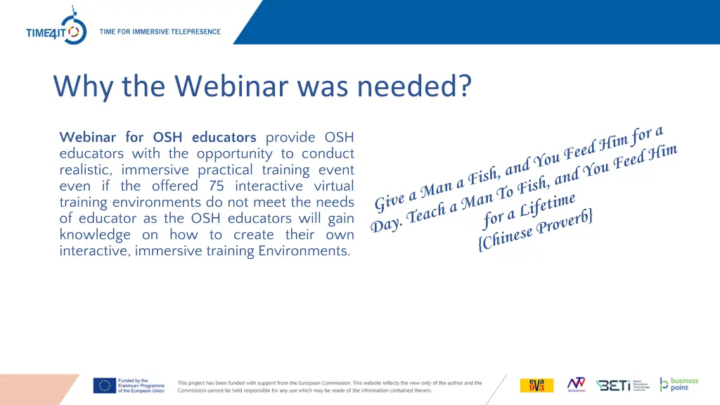 why the webinar was needed