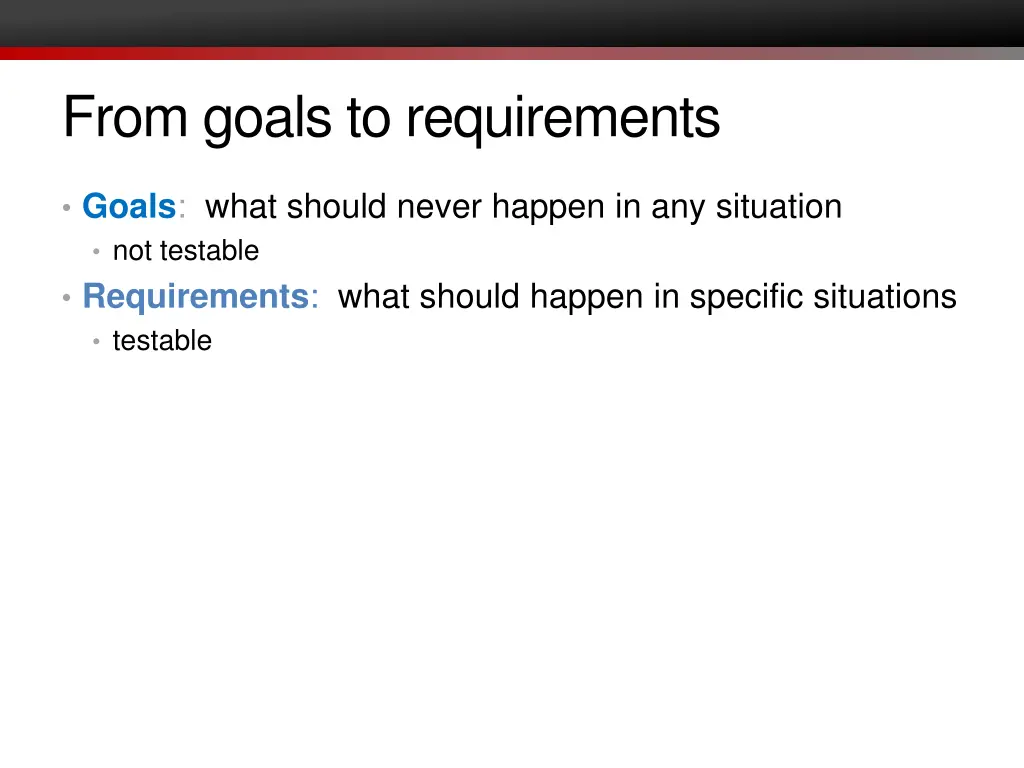 from goals to requirements