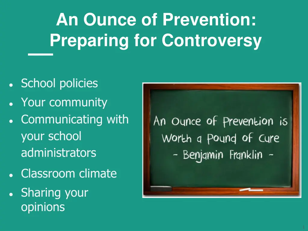 an ounce of prevention preparing for controversy