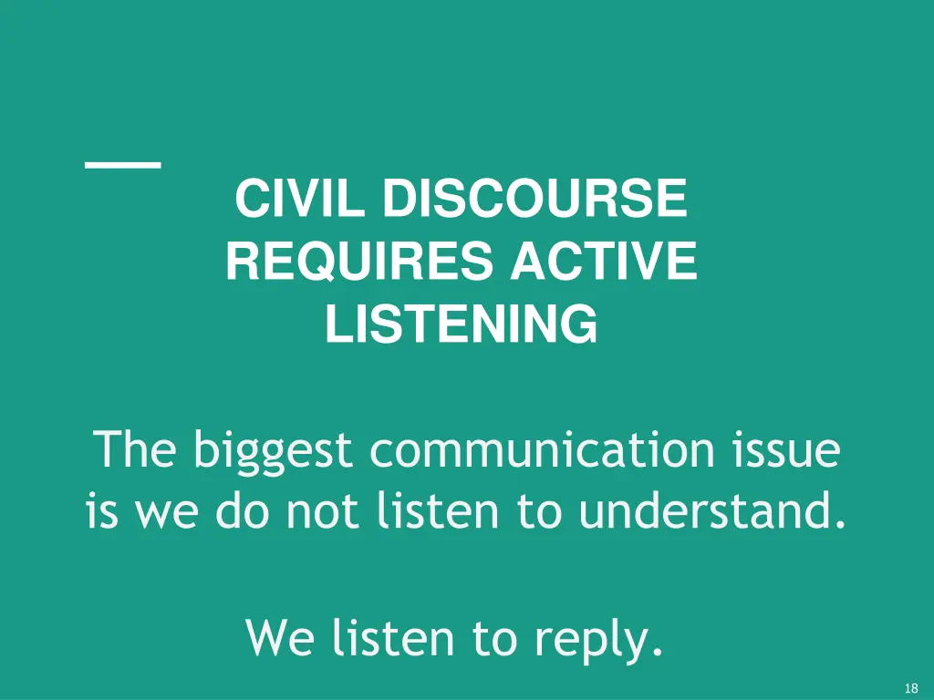 civil discourse requires active listening