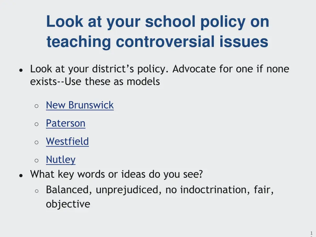 look at your school policy on teaching