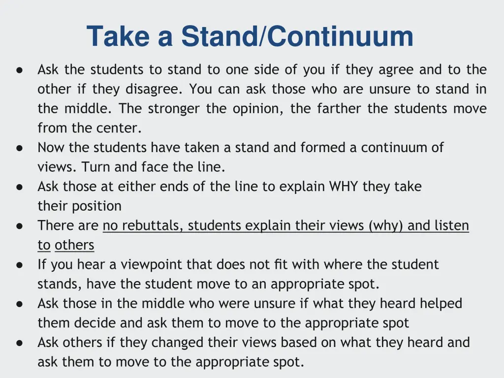 take a stand continuum 1