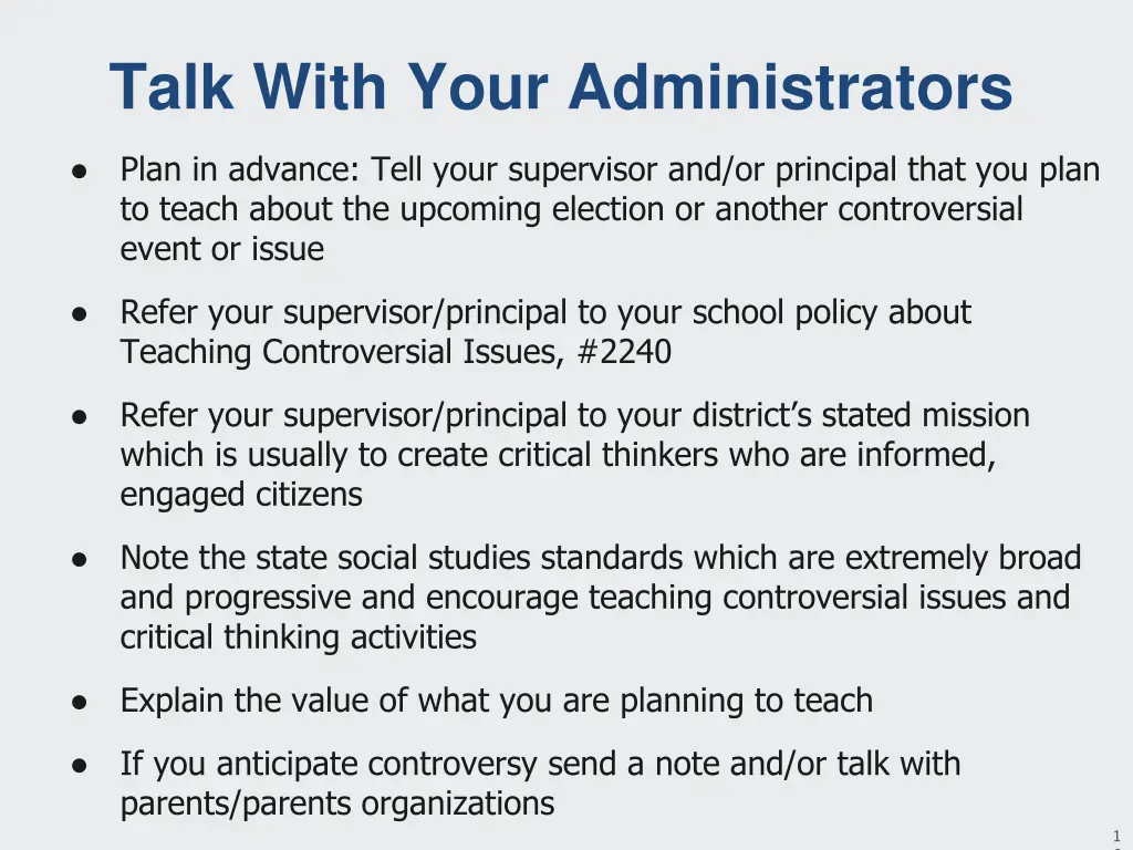 talk with your administrators