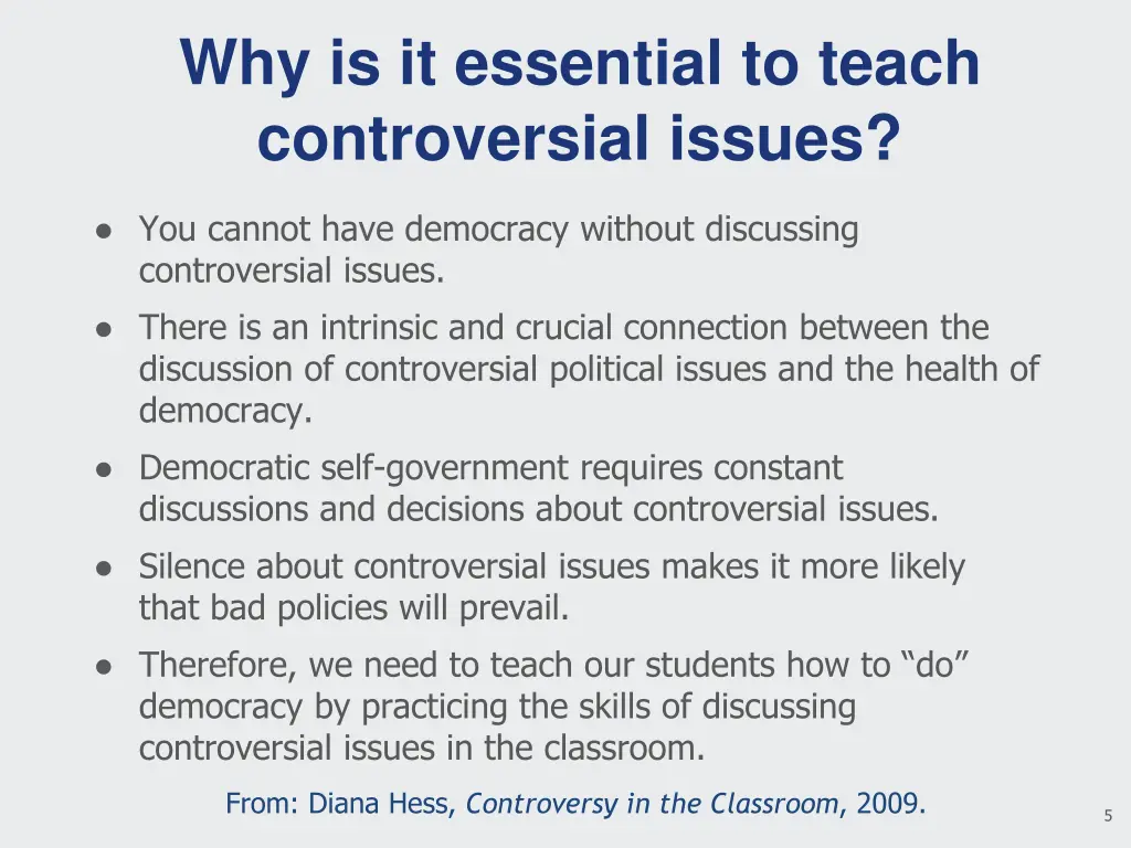 why is it essential to teach controversial issues