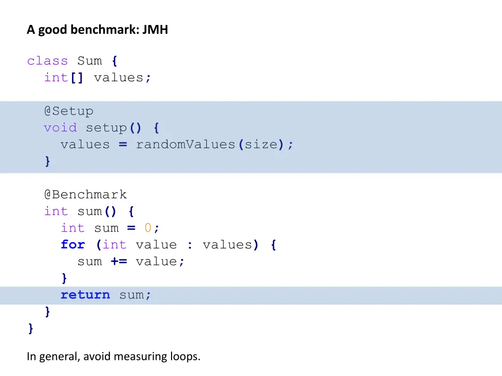 a good benchmark jmh