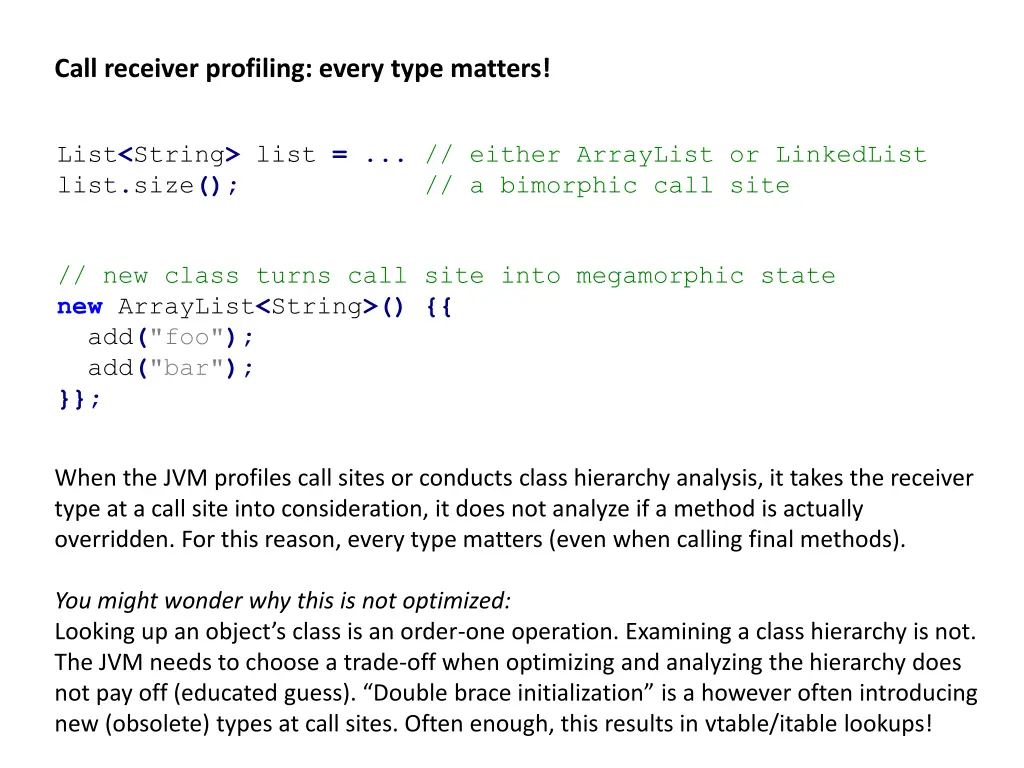 call receiver profiling every type matters