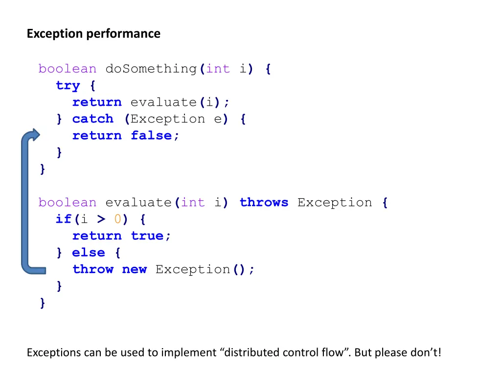 exception performance