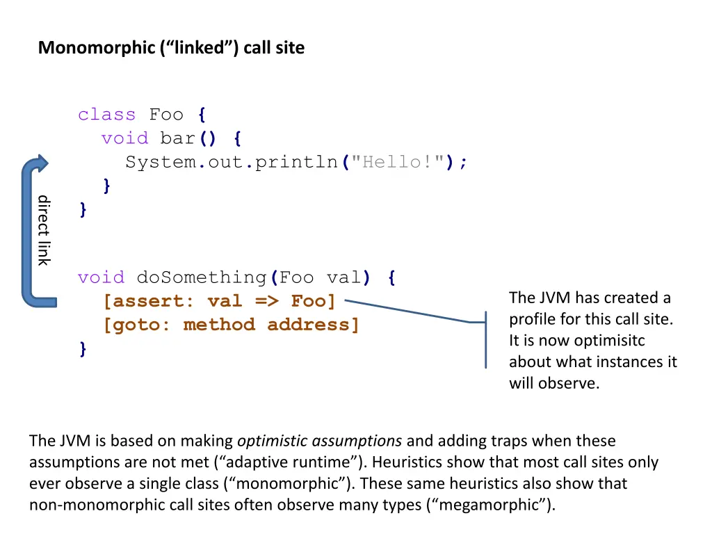 monomorphic linked call site